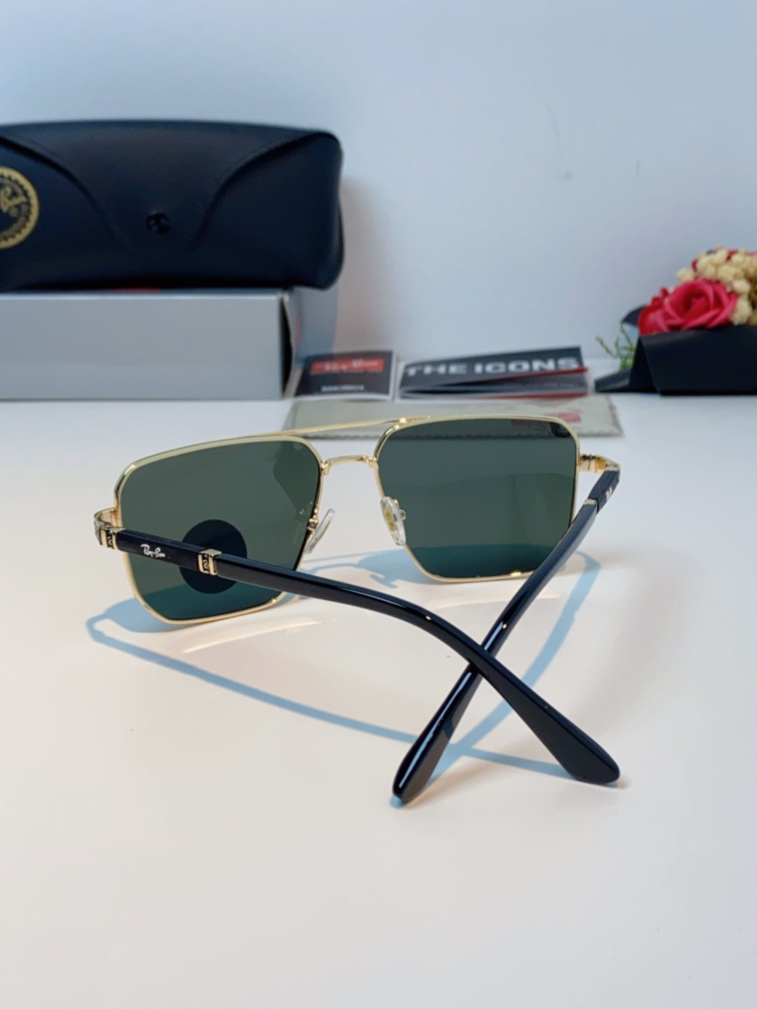 RayBan雷朋 2025新款复古双梁大框偏光墨镜男款开车专用大脸太阳眼镜近视男女通用 RB58477 