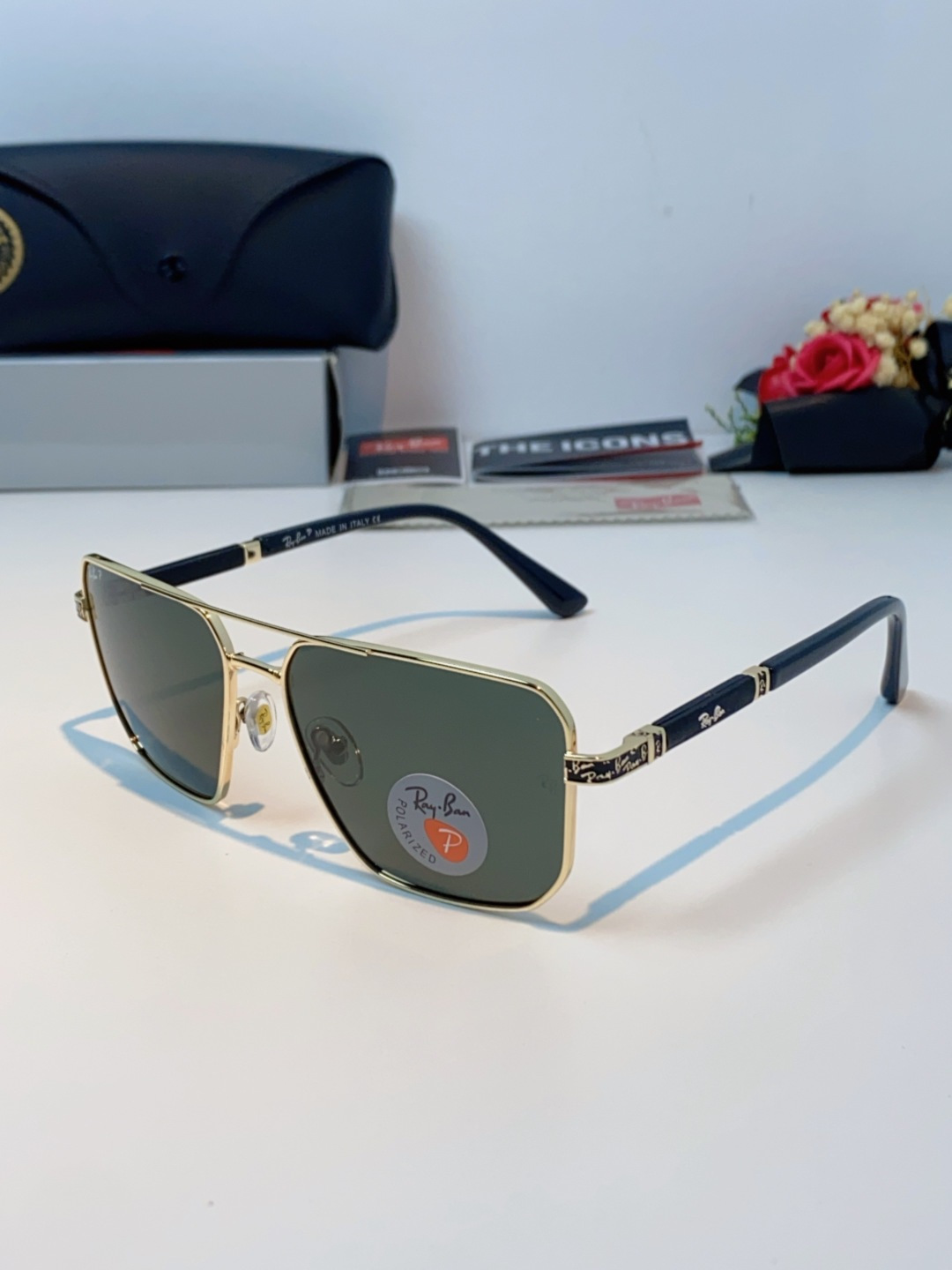 RayBan雷朋 2025新款复古双梁大框偏光墨镜男款开车专用大脸太阳眼镜近视男女通用 RB58477 