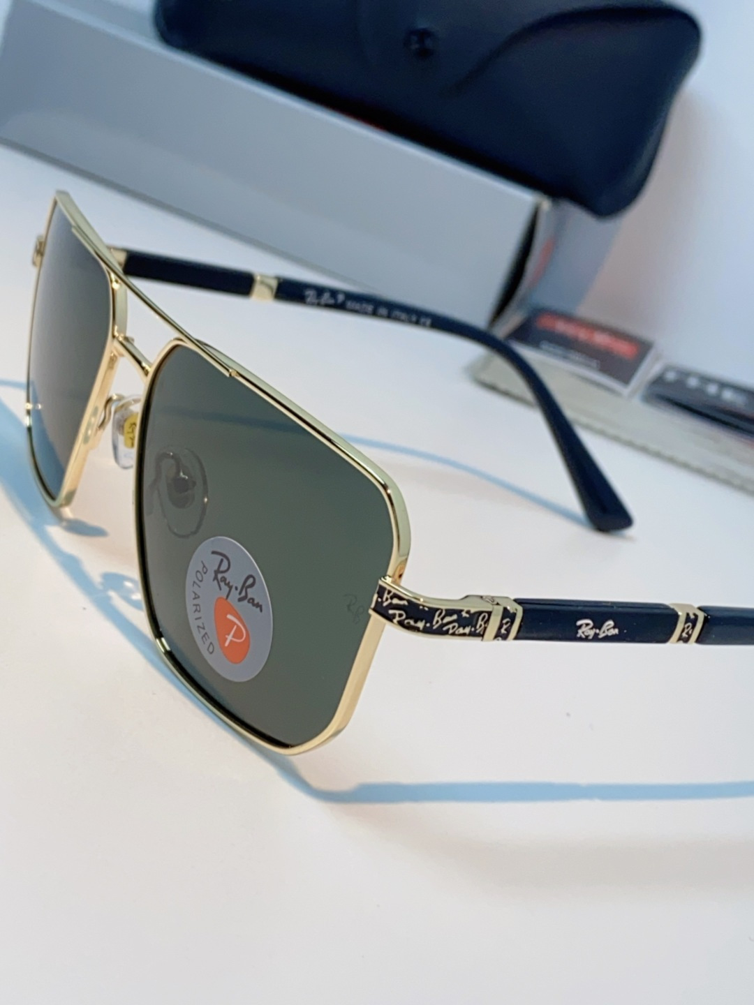 RayBan雷朋 2025新款复古双梁大框偏光墨镜男款开车专用大脸太阳眼镜近视男女通用 RB58477 