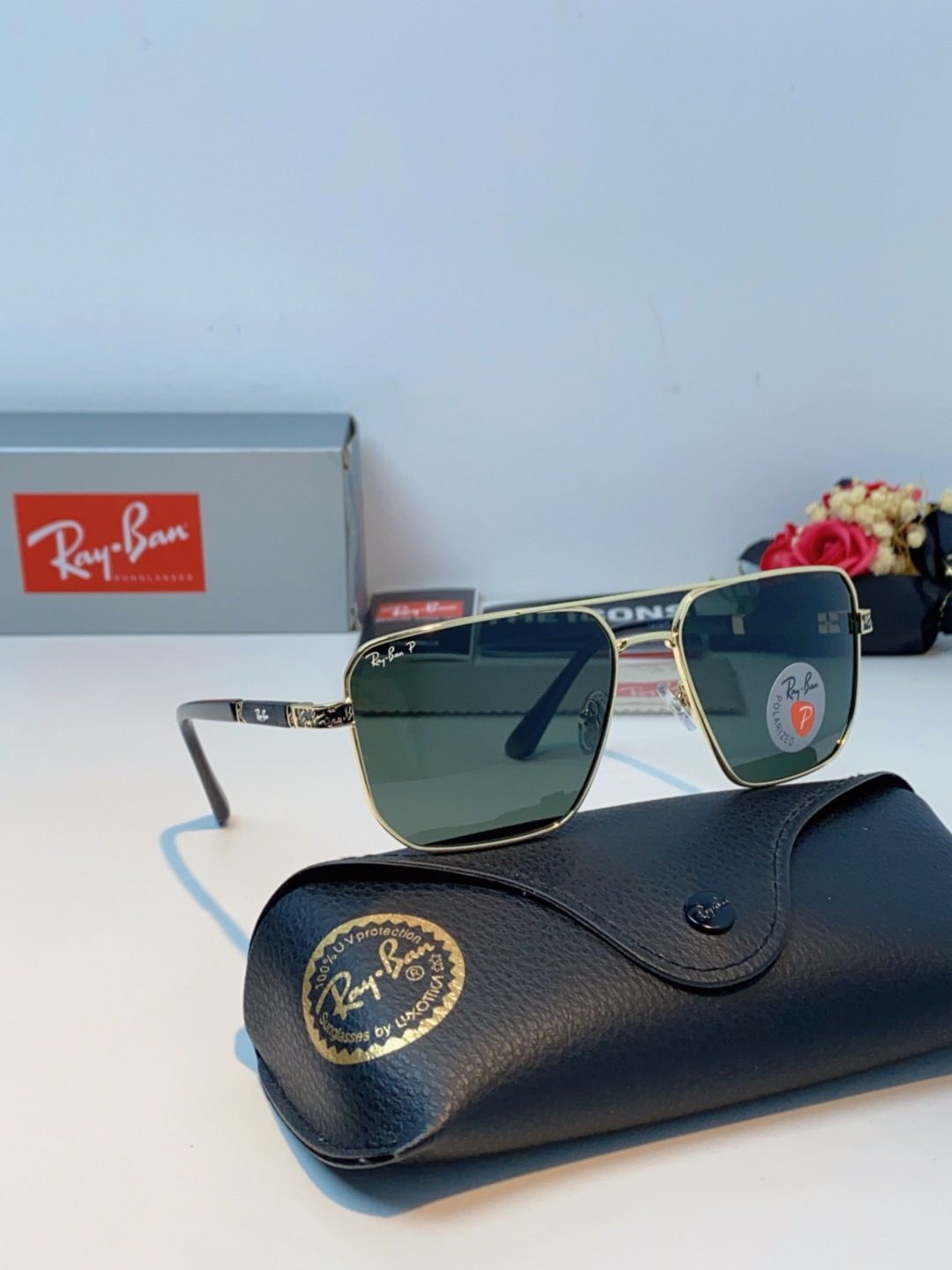 RayBan雷朋 2025新款复古双梁大框偏光墨镜男款开车专用大脸太阳眼镜近视男女通用 RB58477 
