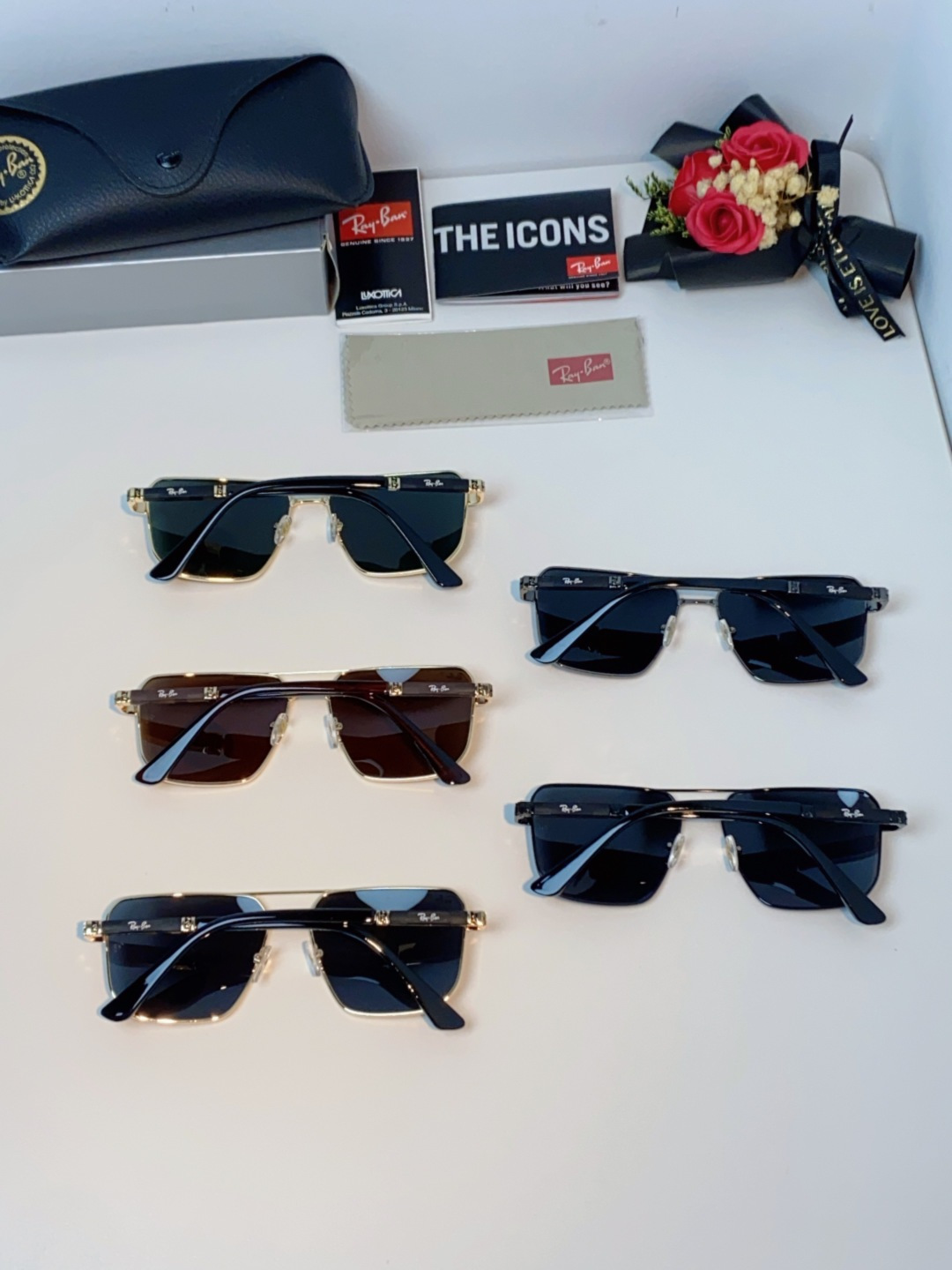 RayBan雷朋 2025新款复古双梁大框偏光墨镜男款开车专用大脸太阳眼镜近视男女通用 RB58477 