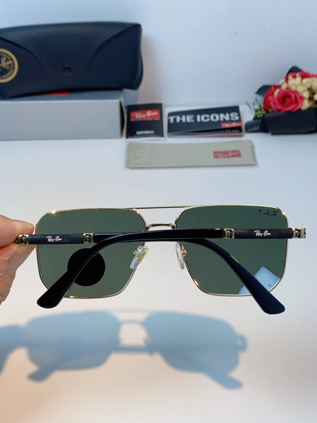 RayBan雷朋 2025新款复古双梁大框偏光墨镜男款开车专用大脸太阳眼镜近视男女通用 RB58477 