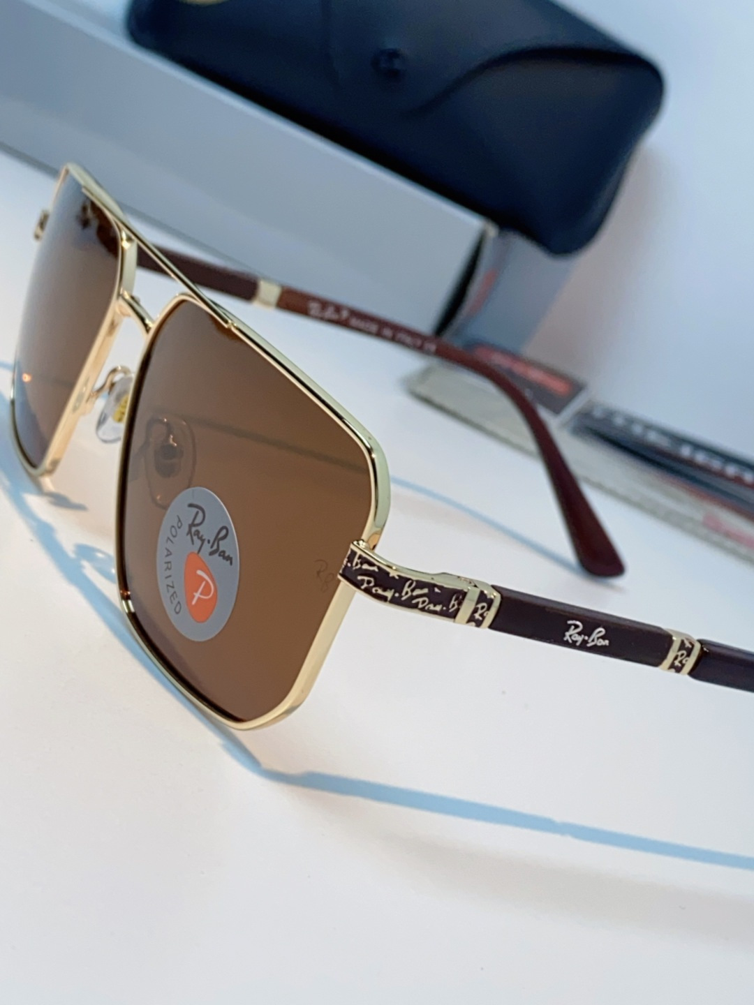 RayBan雷朋 2025新款复古双梁大框偏光墨镜男款开车专用大脸太阳眼镜近视男女通用 RB58477 