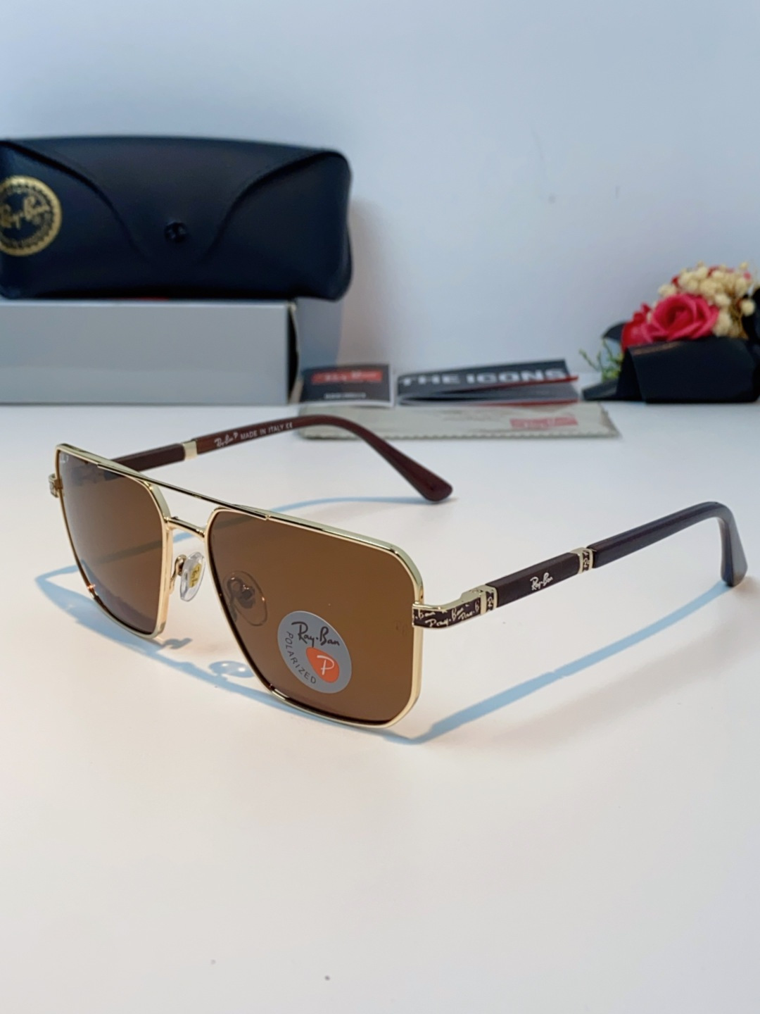 RayBan雷朋 2025新款复古双梁大框偏光墨镜男款开车专用大脸太阳眼镜近视男女通用 RB58477 