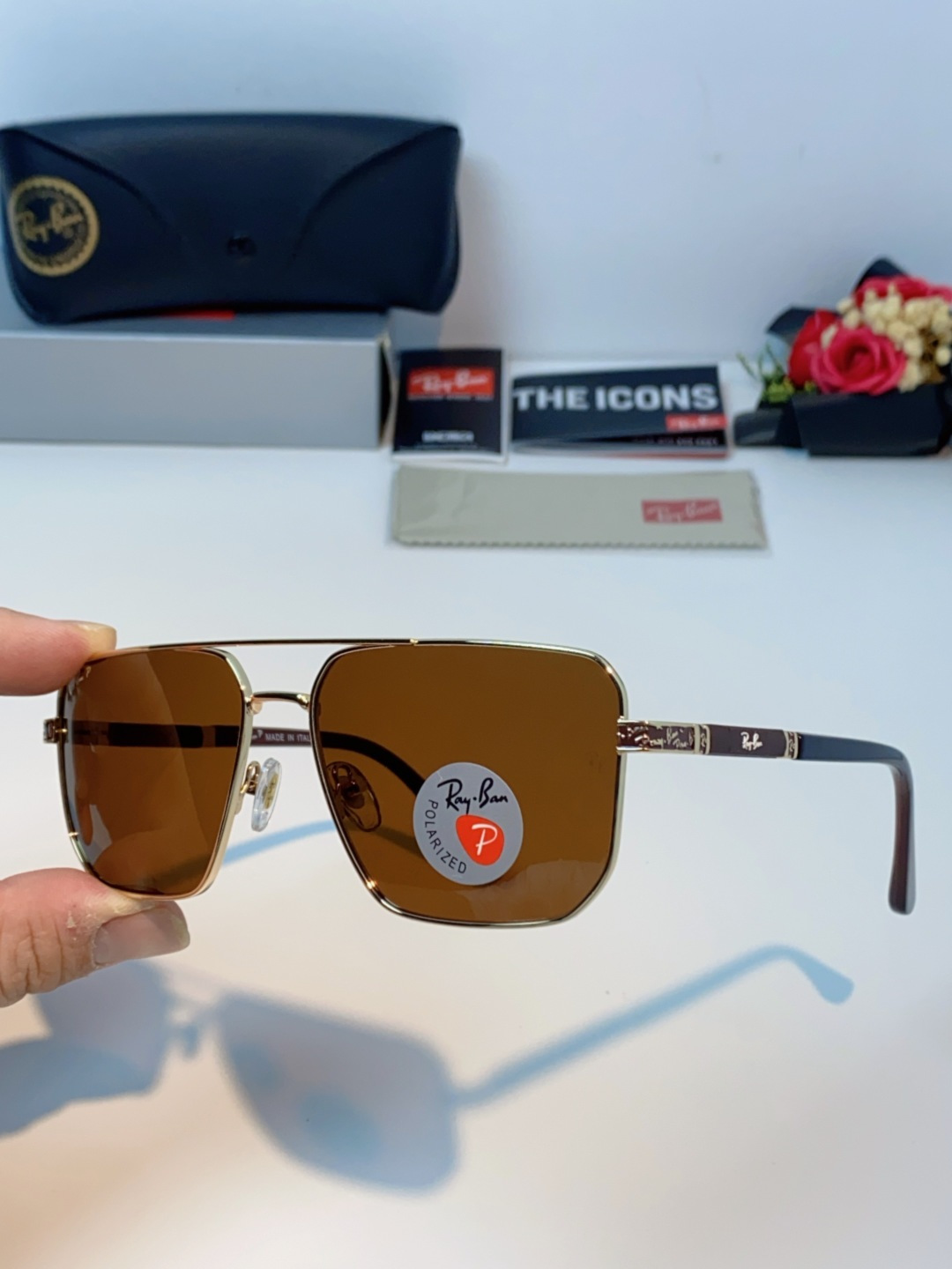 RayBan雷朋 2025新款复古双梁大框偏光墨镜男款开车专用大脸太阳眼镜近视男女通用 RB58477 