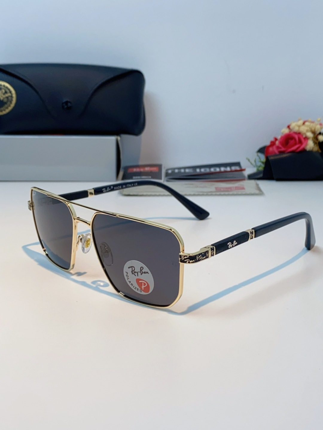 RayBan雷朋 2025新款复古双梁大框偏光墨镜男款开车专用大脸太阳眼镜近视男女通用 RB58477 