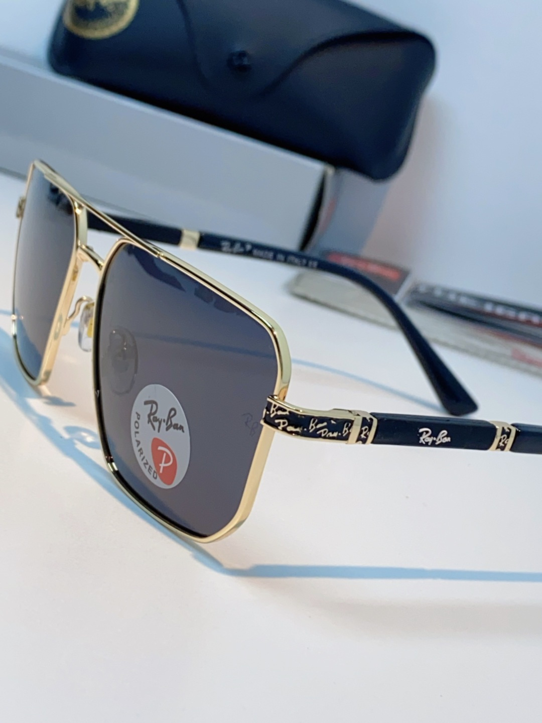 RayBan雷朋 2025新款复古双梁大框偏光墨镜男款开车专用大脸太阳眼镜近视男女通用 RB58477 