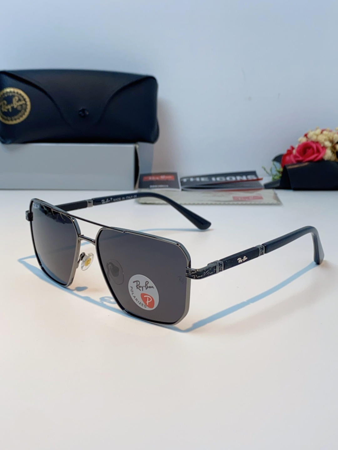 RayBan雷朋 2025新款复古双梁大框偏光墨镜男款开车专用大脸太阳眼镜近视男女通用 RB58477 