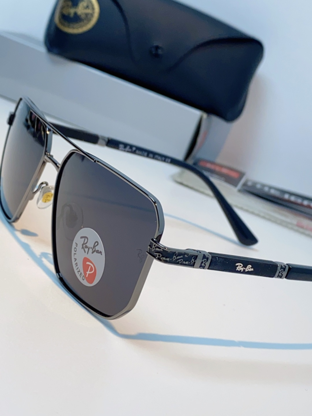 RayBan雷朋 2025新款复古双梁大框偏光墨镜男款开车专用大脸太阳眼镜近视男女通用 RB58477 