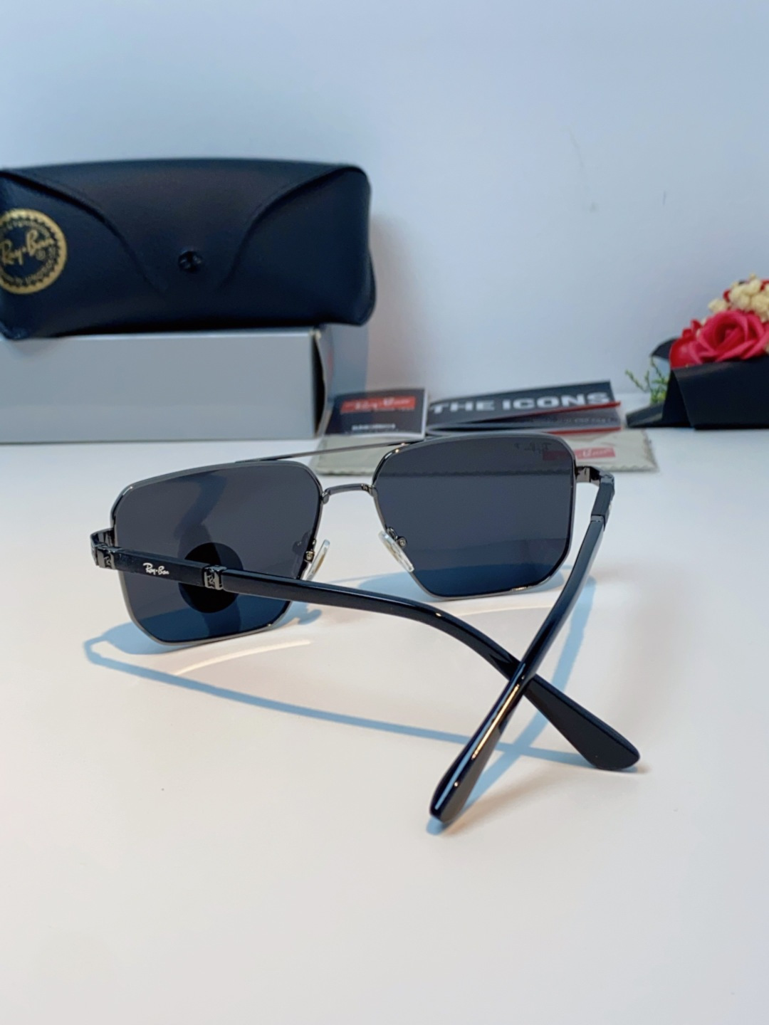 RayBan雷朋 2025新款复古双梁大框偏光墨镜男款开车专用大脸太阳眼镜近视男女通用 RB58477 