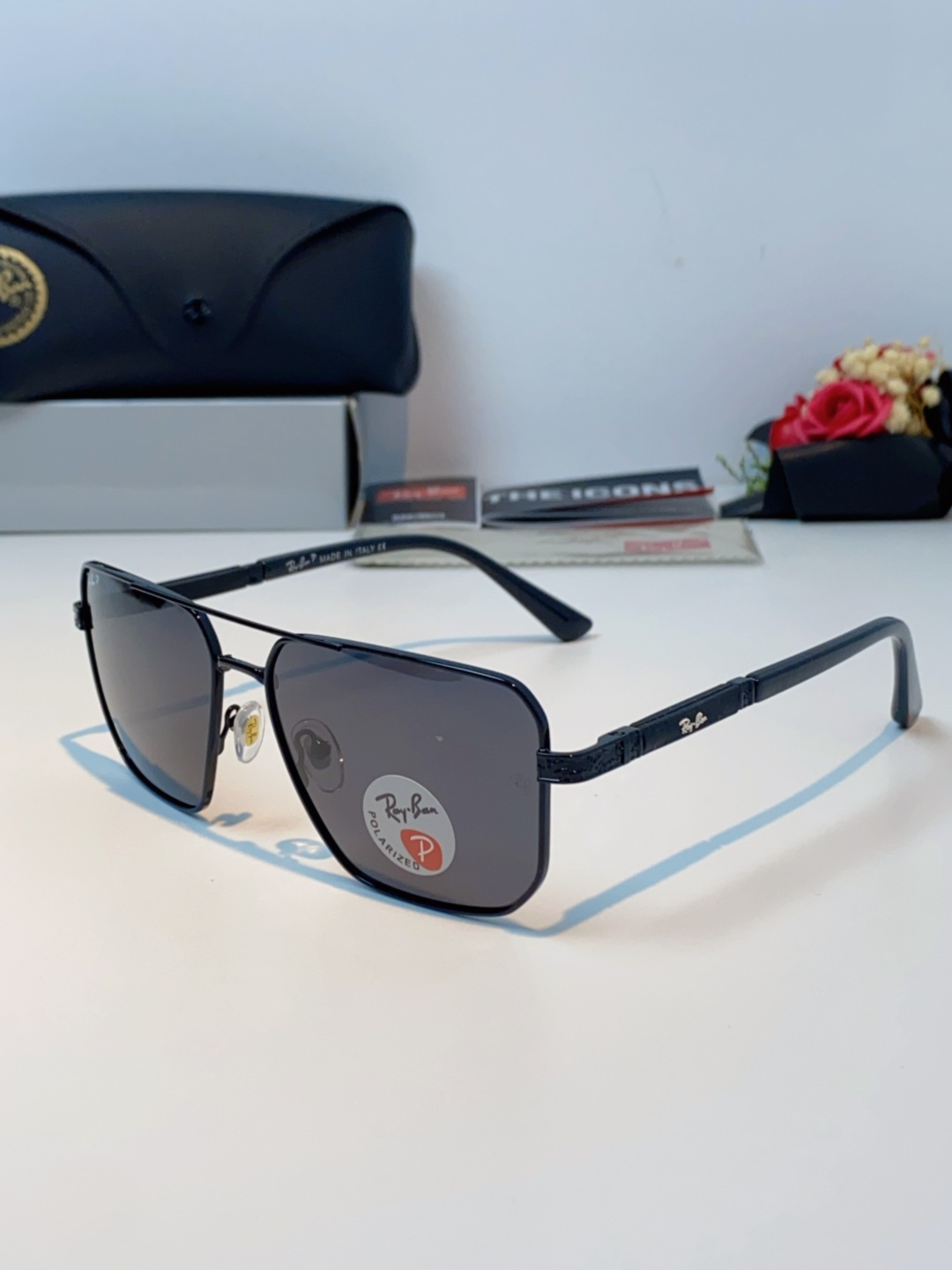 RayBan雷朋 2025新款复古双梁大框偏光墨镜男款开车专用大脸太阳眼镜近视男女通用 RB58477 