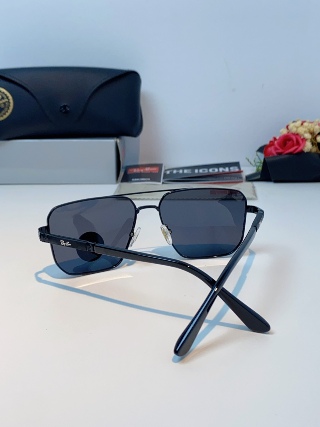 RayBan雷朋 2025新款复古双梁大框偏光墨镜男款开车专用大脸太阳眼镜近视男女通用 RB58477 