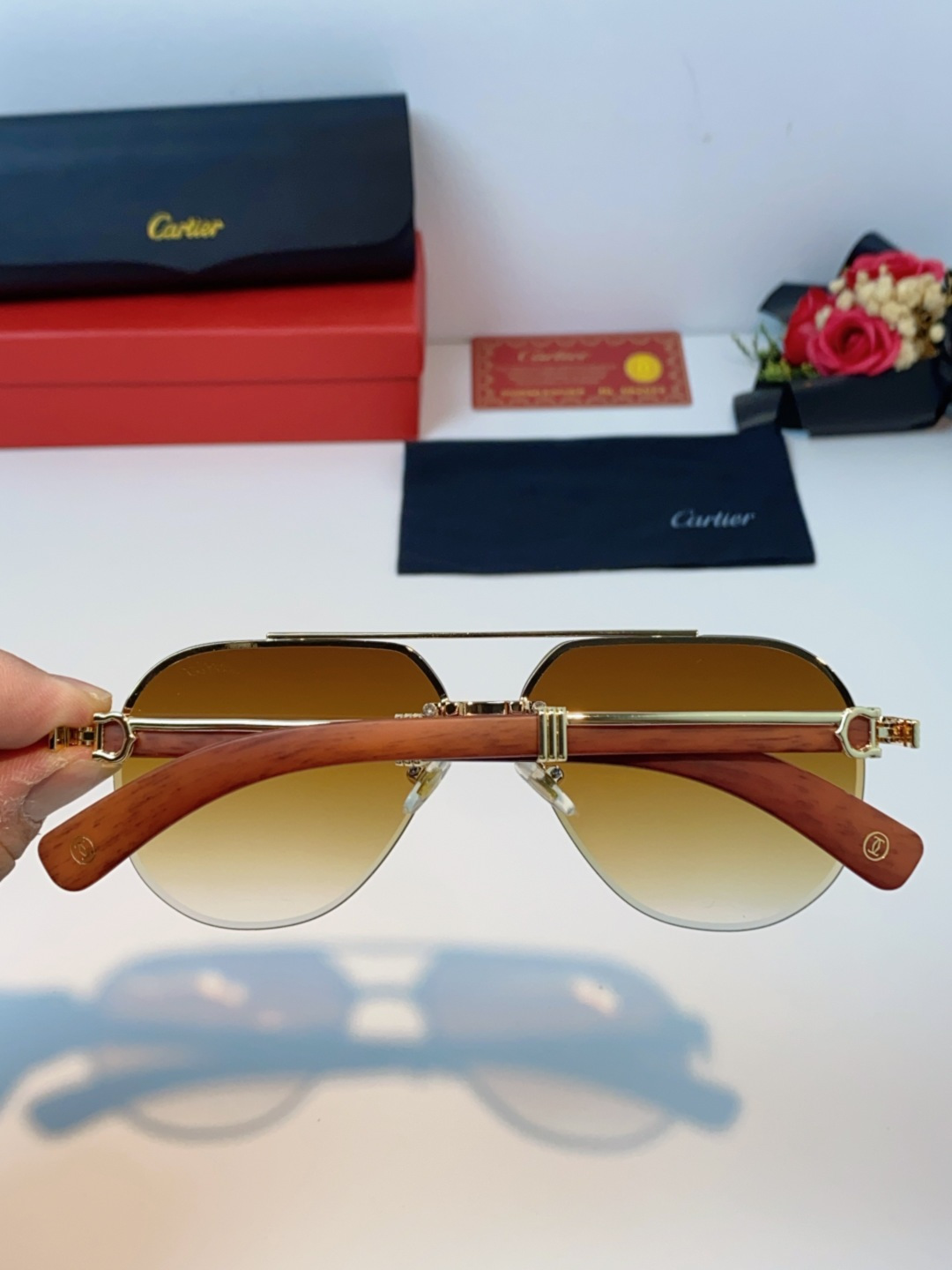 Cartier卡地亚 2025复古 双梁近视墨镜防紫外线大脸大框太阳镜开车 男士墨镜 茶色