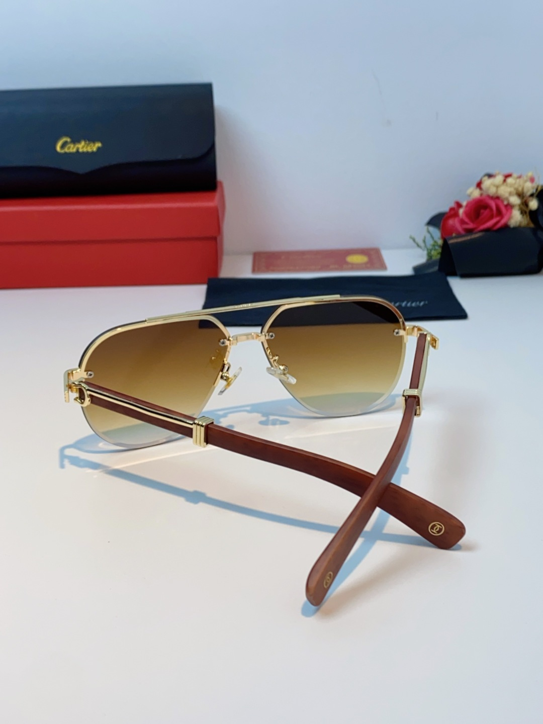 Cartier卡地亚 2025复古 双梁近视墨镜防紫外线大脸大框太阳镜开车 男士墨镜 茶色