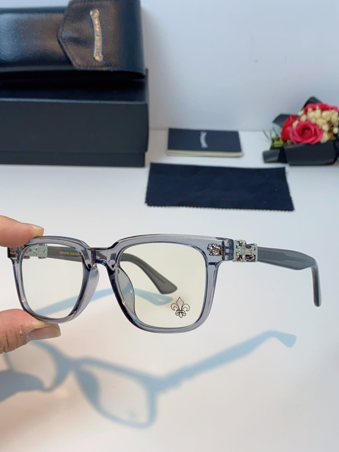 Chrome Hearts克罗心 2025新款时尚潮款方框防蓝光平光镜复古大框男女士眼镜近视镜架 男女通