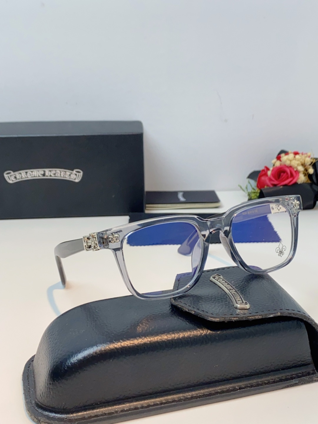 Chrome Hearts克罗心 2025新款时尚潮款方框防蓝光平光镜复古大框男女士眼镜近视镜架 男女通