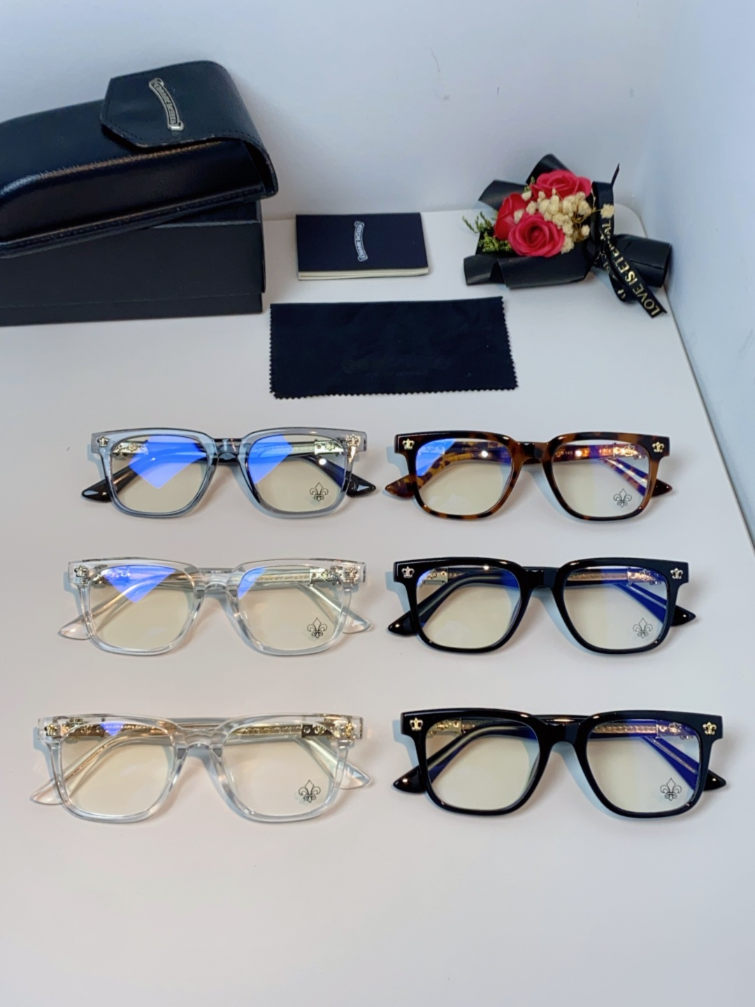 Chrome Hearts克罗心 2025新款时尚潮款方框防蓝光平光镜复古大框男女士眼镜近视镜架 男女通