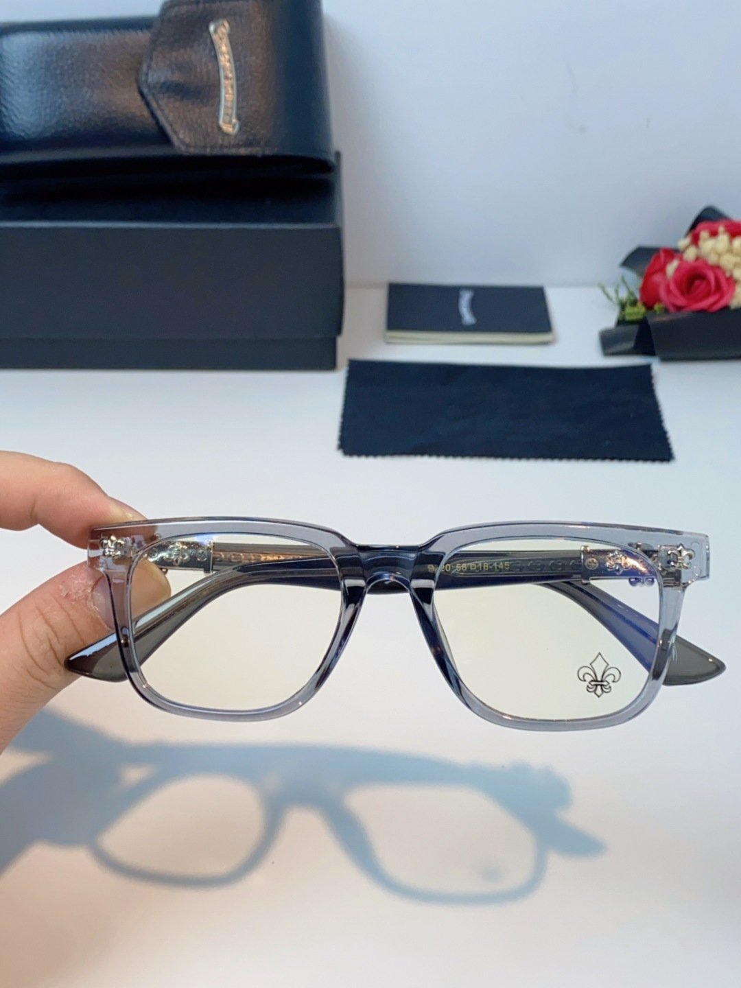 Chrome Hearts克罗心 2025新款时尚潮款方框防蓝光平光镜复古大框男女士眼镜近视镜架 男女通