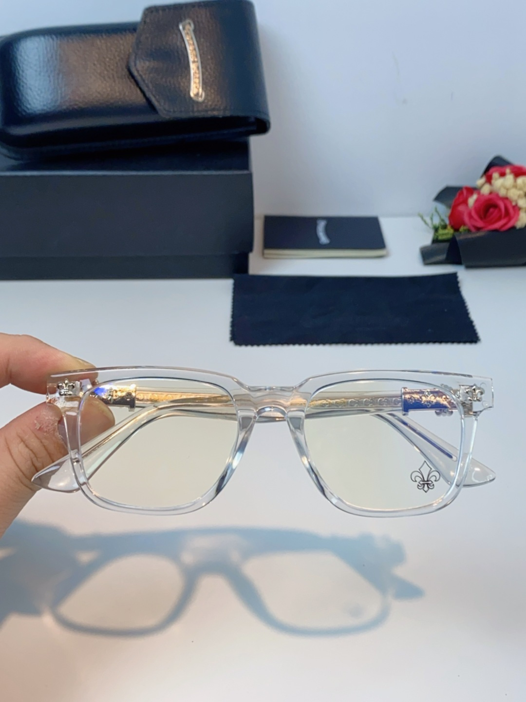 Chrome Hearts克罗心 2025新款时尚潮款方框防蓝光平光镜复古大框男女士眼镜近视镜架 男女通