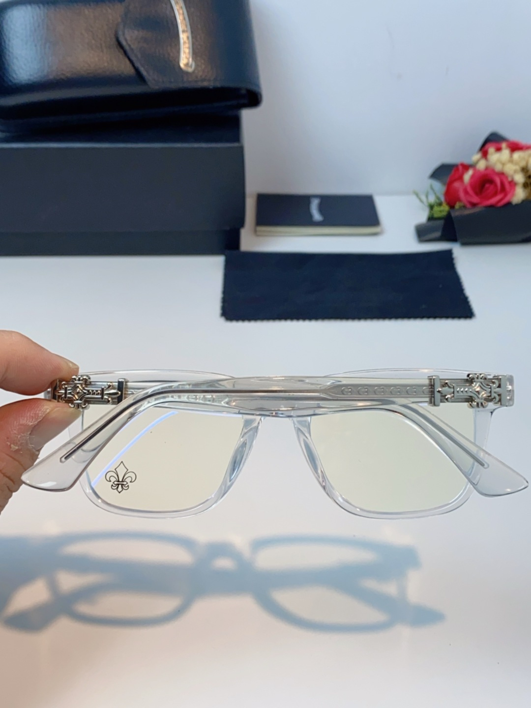 Chrome Hearts克罗心 2025新款时尚潮款方框防蓝光平光镜复古大框男女士眼镜近视镜架 男女通