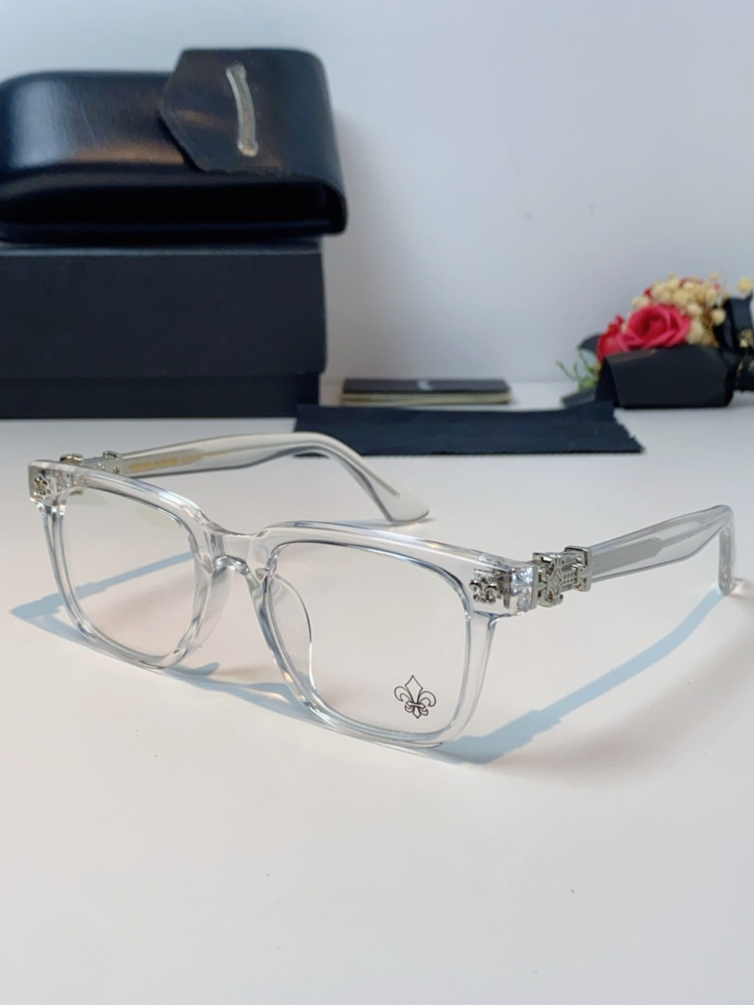 Chrome Hearts克罗心 2025新款时尚潮款方框防蓝光平光镜复古大框男女士眼镜近视镜架 男女通