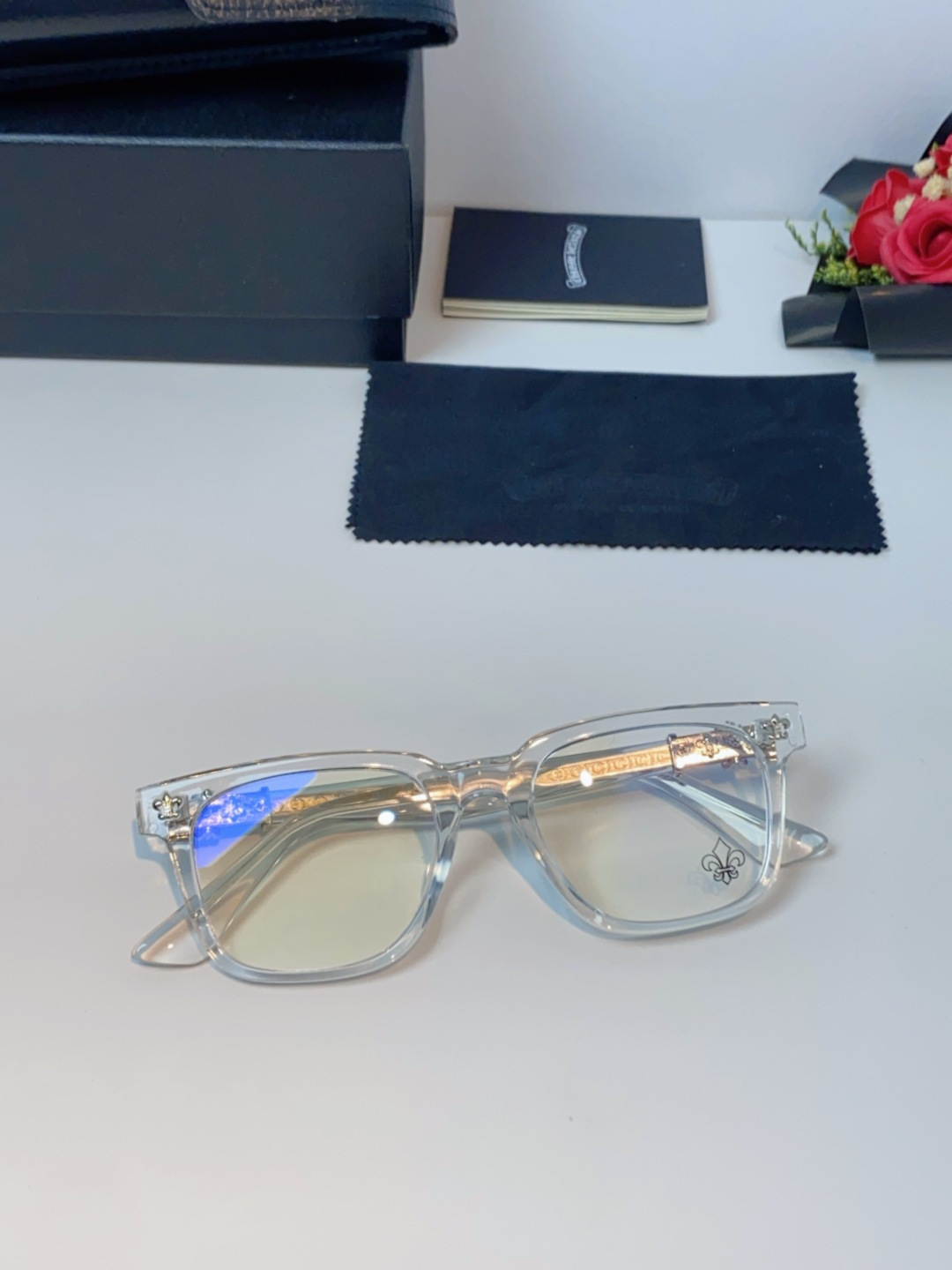 Chrome Hearts克罗心 2025新款时尚潮款方框防蓝光平光镜复古大框男女士眼镜近视镜架 男女通