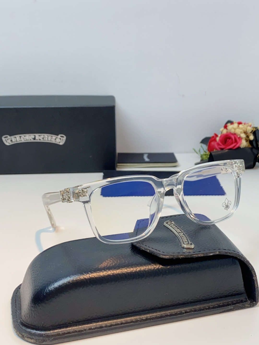 Chrome Hearts克罗心 2025新款时尚潮款方框防蓝光平光镜复古大框男女士眼镜近视镜架 男女通