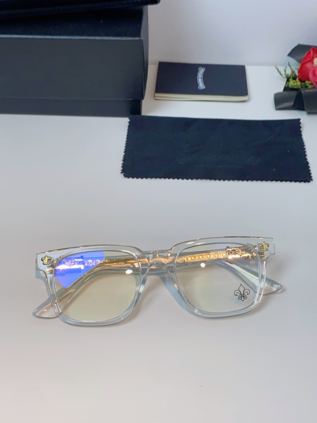 Chrome Hearts克罗心 2025新款时尚潮款方框防蓝光平光镜复古大框男女士眼镜近视镜架 男女通