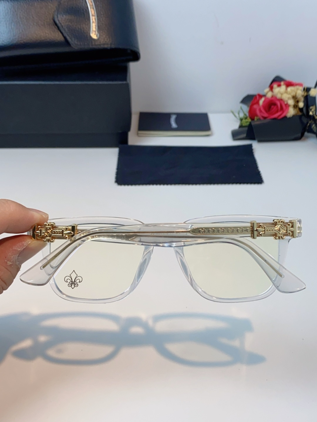 Chrome Hearts克罗心 2025新款时尚潮款方框防蓝光平光镜复古大框男女士眼镜近视镜架 男女通