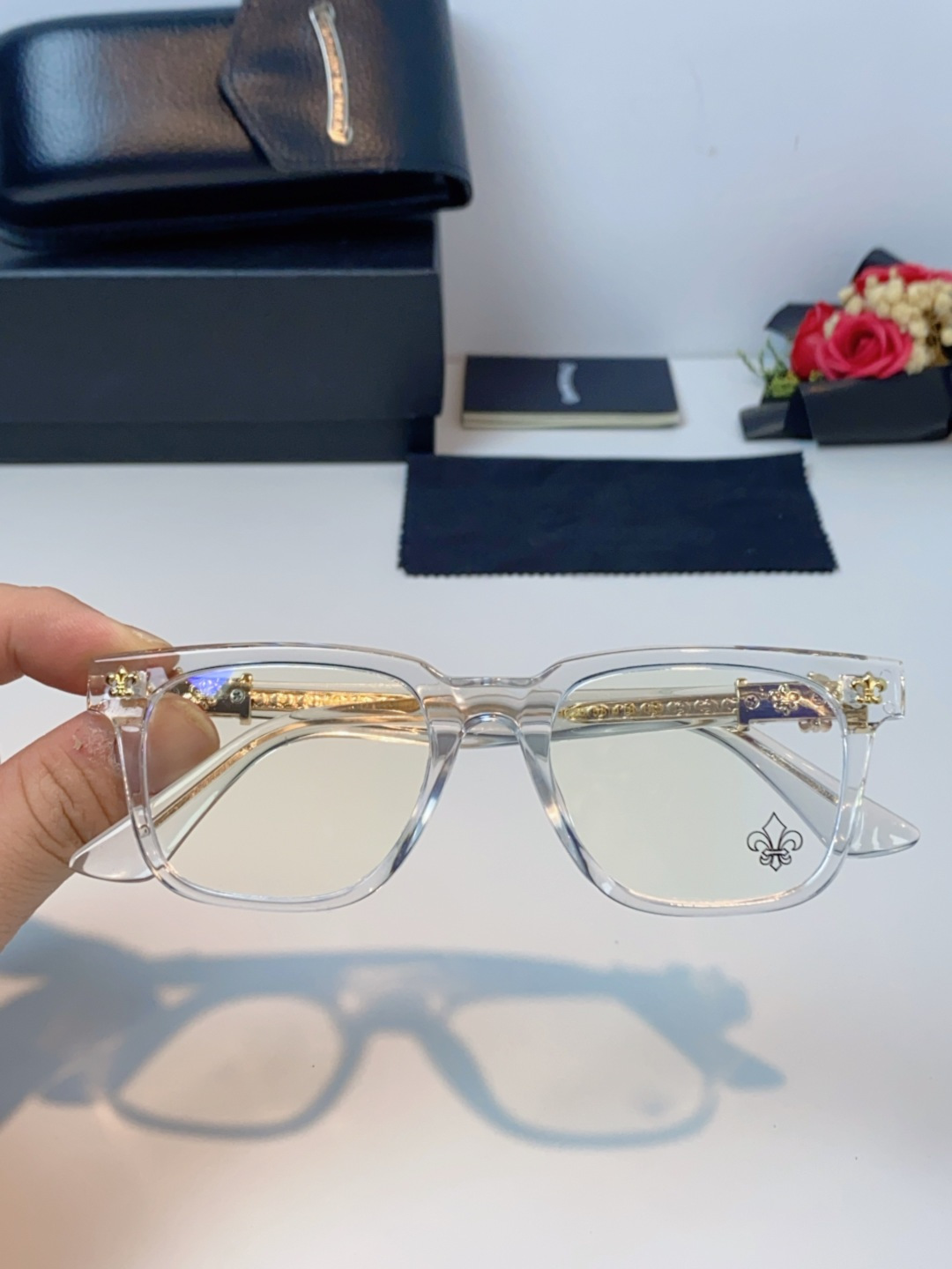 Chrome Hearts克罗心 2025新款时尚潮款方框防蓝光平光镜复古大框男女士眼镜近视镜架 男女通