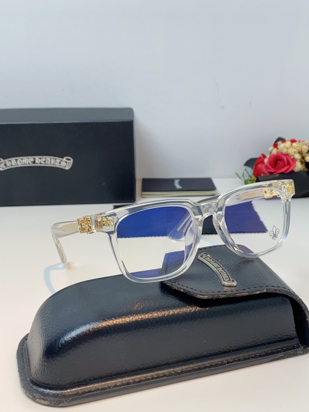 Chrome Hearts克罗心 2025新款时尚潮款方框防蓝光平光镜复古大框男女士眼镜近视镜架 男女通