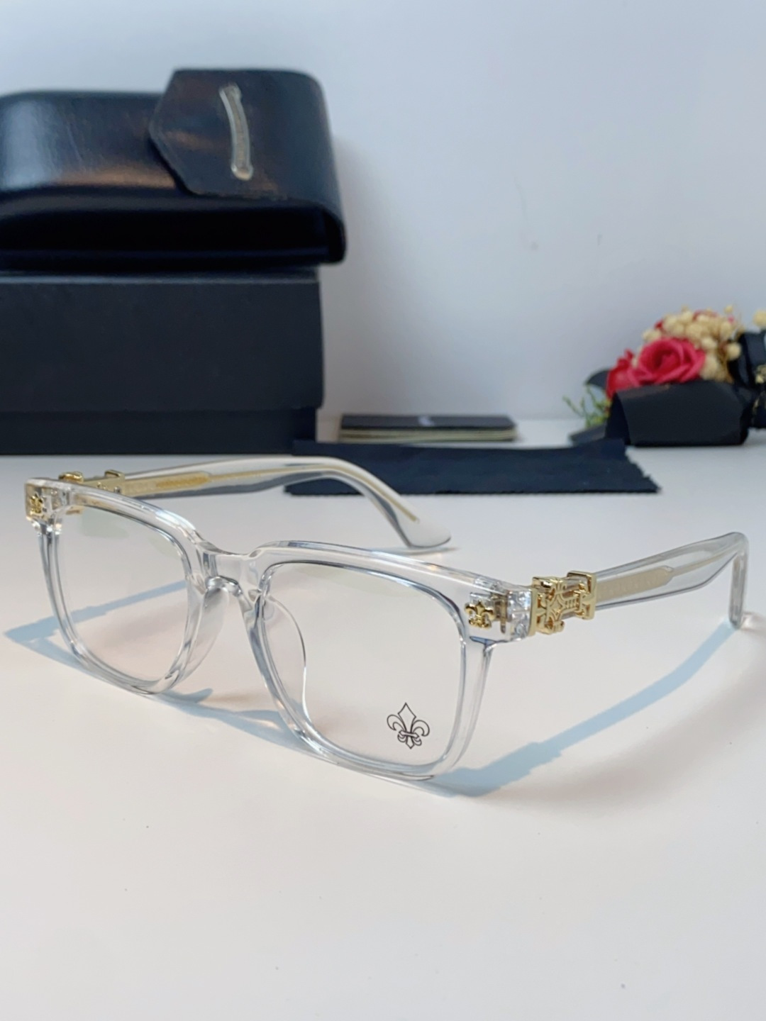 Chrome Hearts克罗心 2025新款时尚潮款方框防蓝光平光镜复古大框男女士眼镜近视镜架 男女通