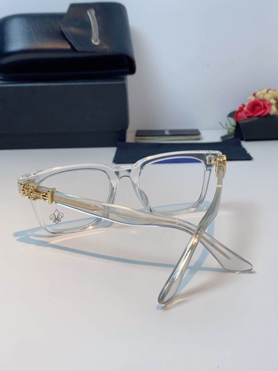 Chrome Hearts克罗心 2025新款时尚潮款方框防蓝光平光镜复古大框男女士眼镜近视镜架 男女通