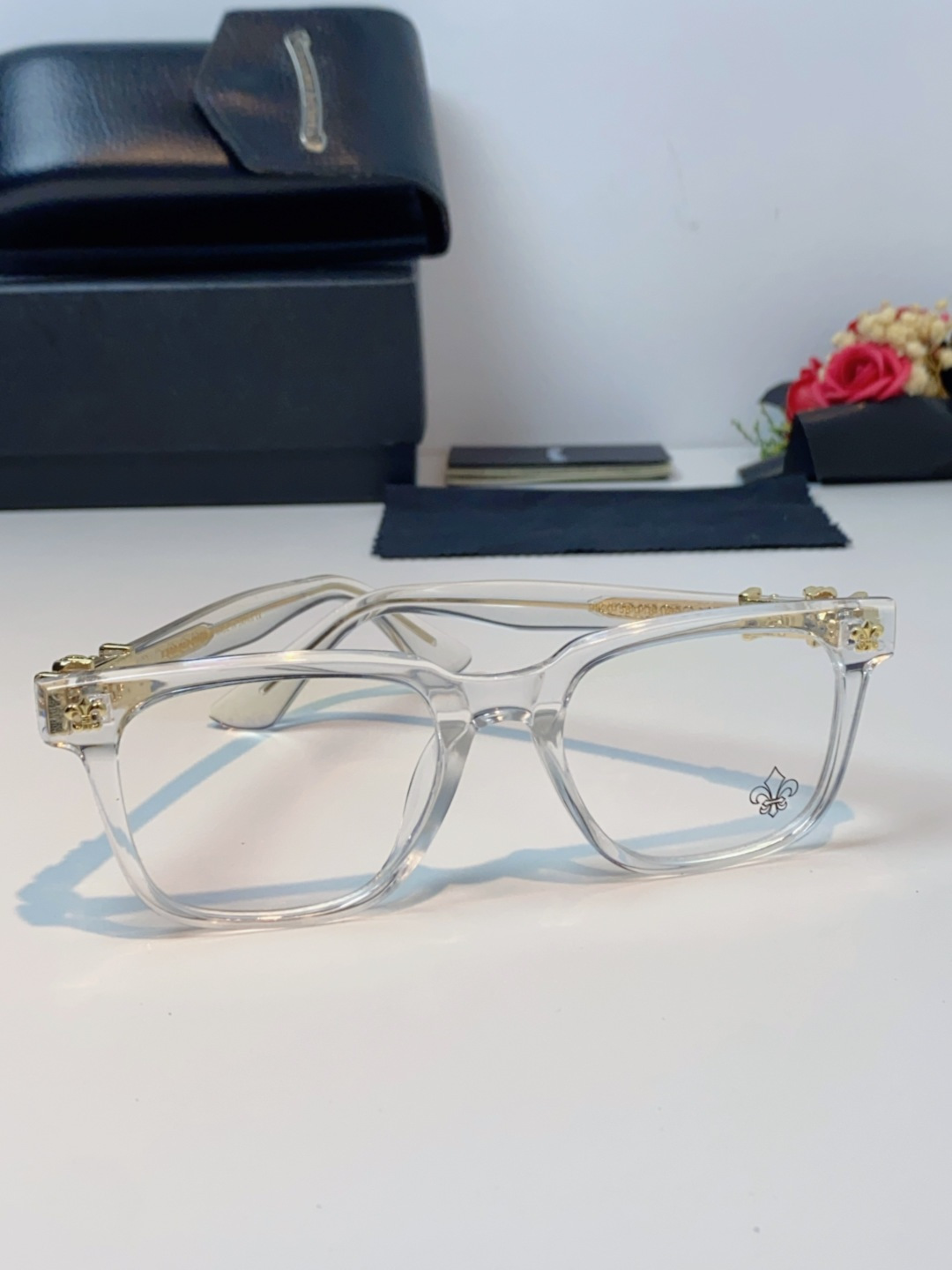 Chrome Hearts克罗心 2025新款时尚潮款方框防蓝光平光镜复古大框男女士眼镜近视镜架 男女通