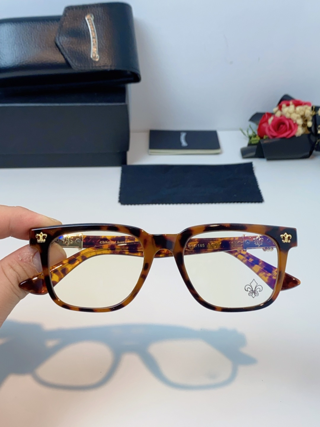 Chrome Hearts克罗心 2025新款时尚潮款方框防蓝光平光镜复古大框男女士眼镜近视镜架 男女通