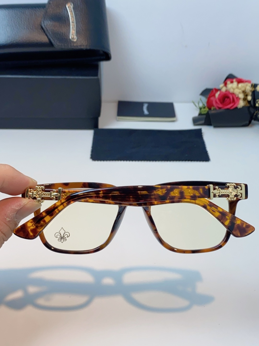 Chrome Hearts克罗心 2025新款时尚潮款方框防蓝光平光镜复古大框男女士眼镜近视镜架 男女通