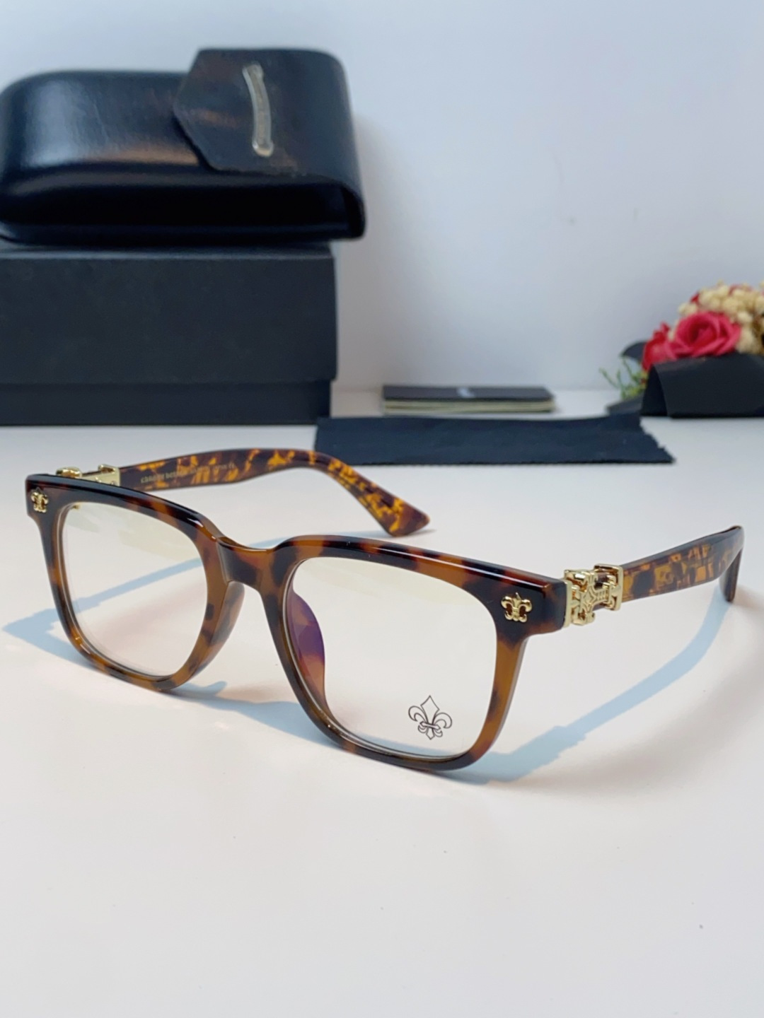 Chrome Hearts克罗心 2025新款时尚潮款方框防蓝光平光镜复古大框男女士眼镜近视镜架 男女通