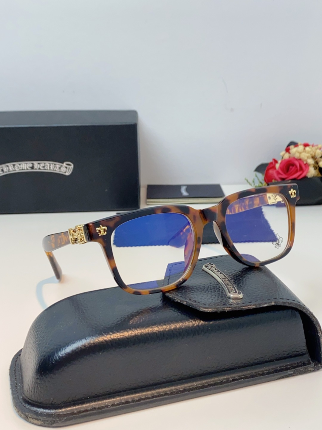 Chrome Hearts克罗心 2025新款时尚潮款方框防蓝光平光镜复古大框男女士眼镜近视镜架 男女通