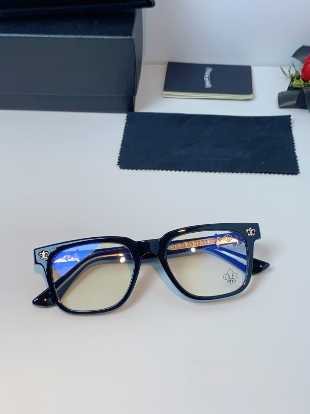 Chrome Hearts克罗心 2025新款时尚潮款方框防蓝光平光镜复古大框男女士眼镜近视镜架 男女通