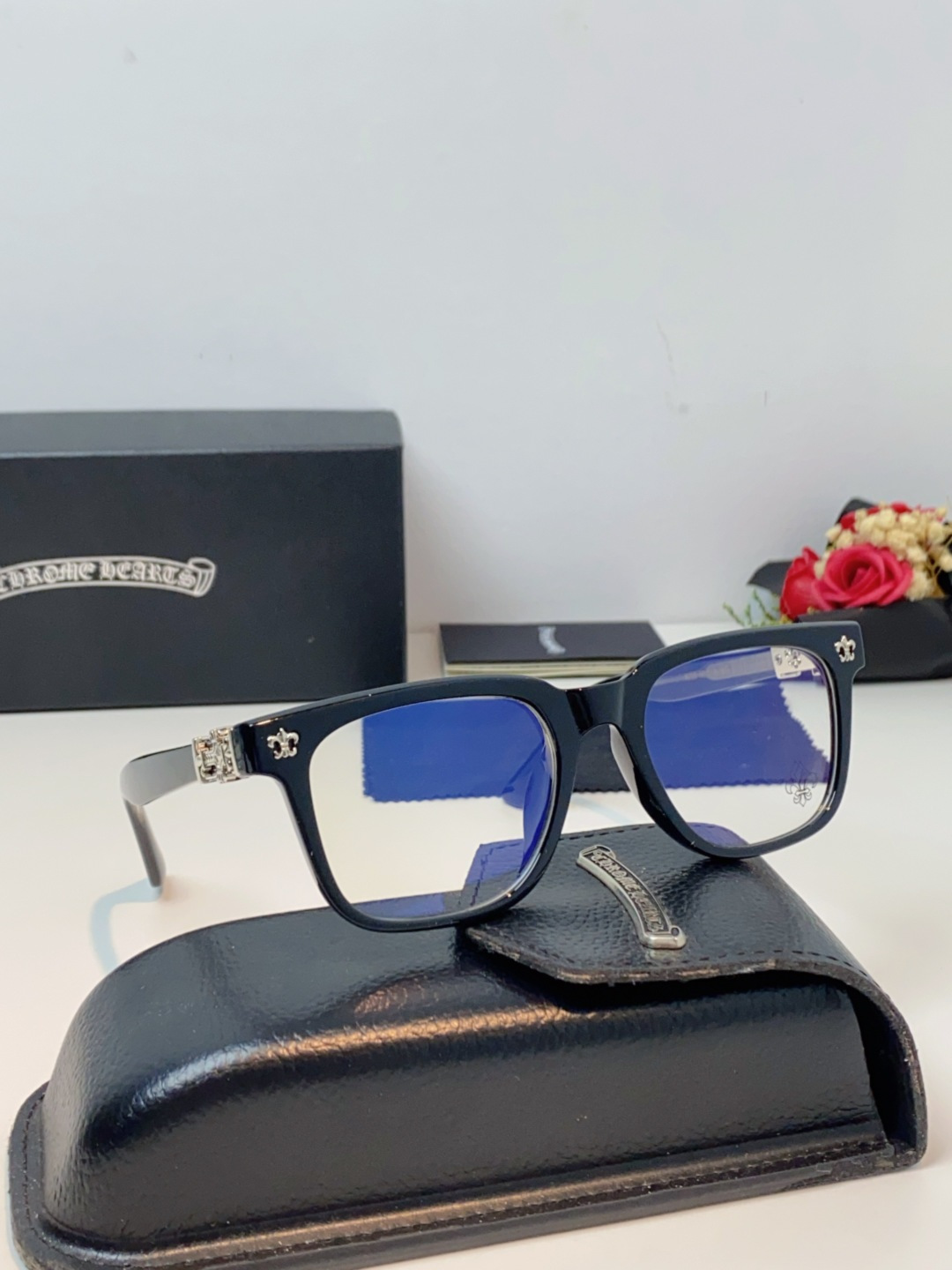 Chrome Hearts克罗心 2025新款时尚潮款方框防蓝光平光镜复古大框男女士眼镜近视镜架 男女通