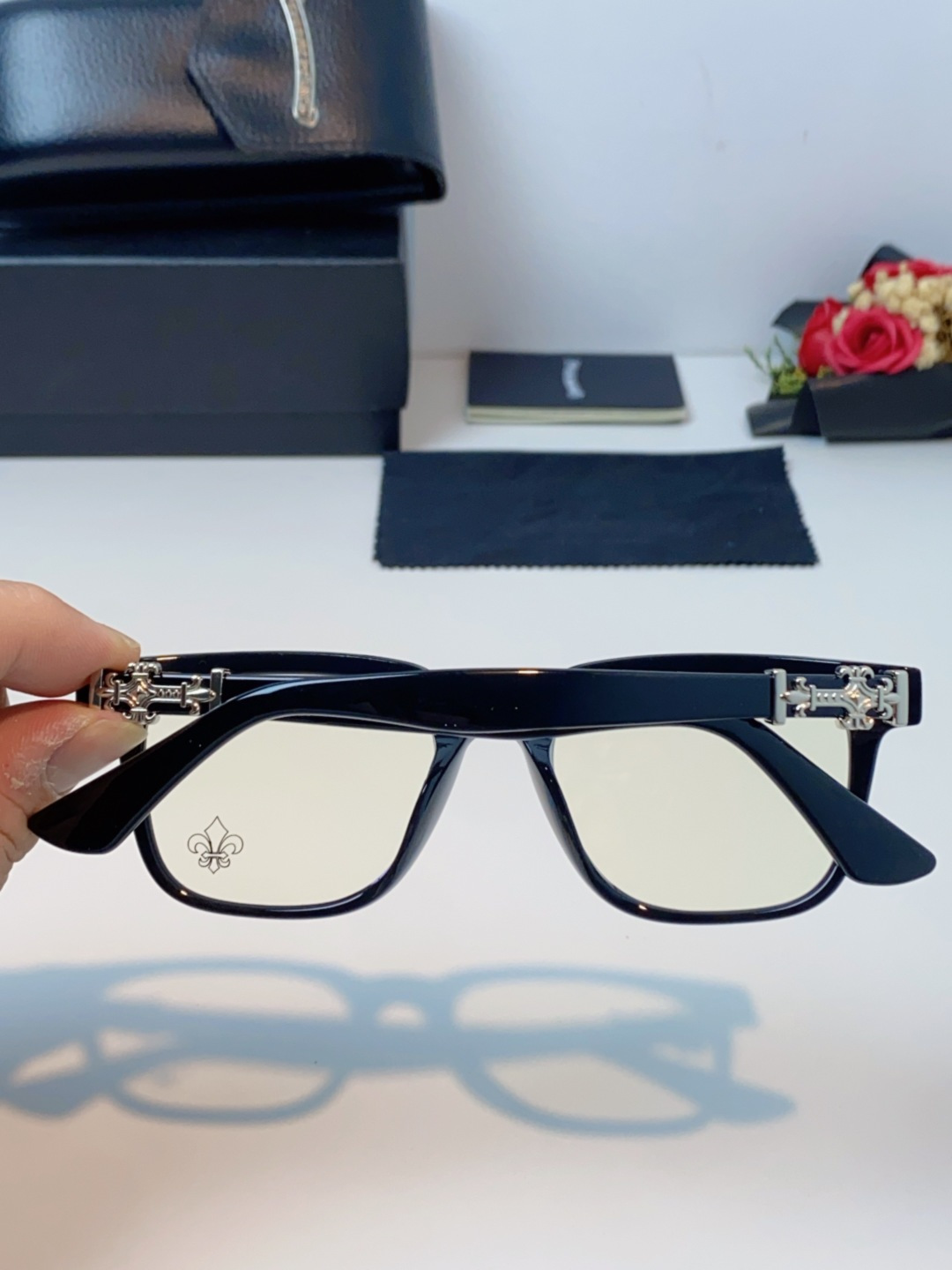 Chrome Hearts克罗心 2025新款时尚潮款方框防蓝光平光镜复古大框男女士眼镜近视镜架 男女通