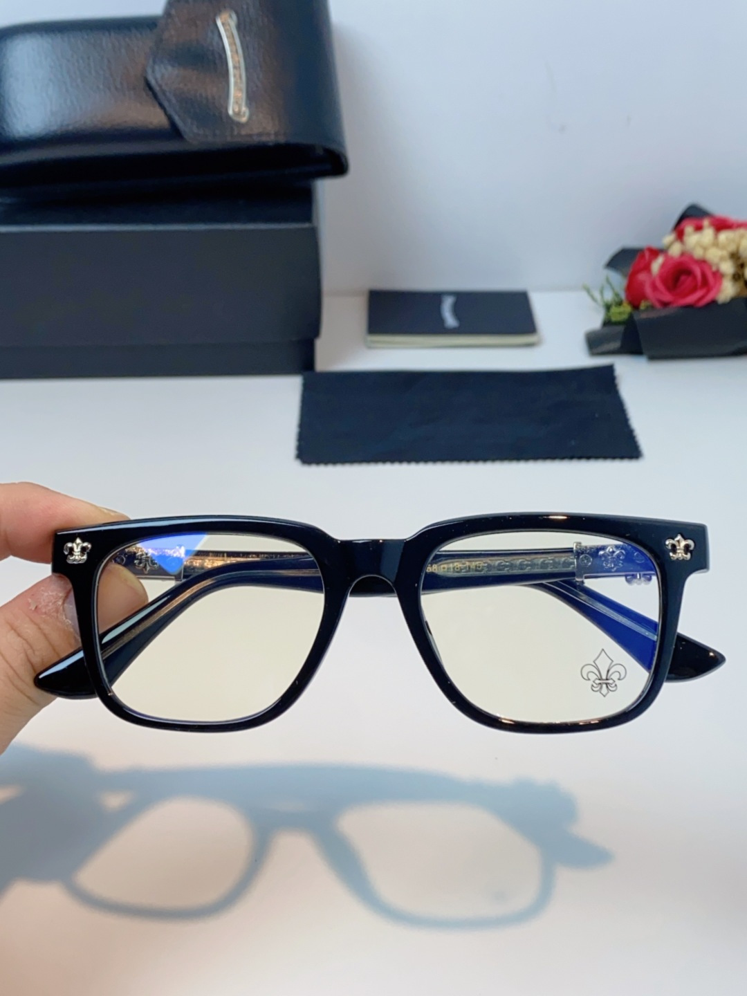 Chrome Hearts克罗心 2025新款时尚潮款方框防蓝光平光镜复古大框男女士眼镜近视镜架 男女通