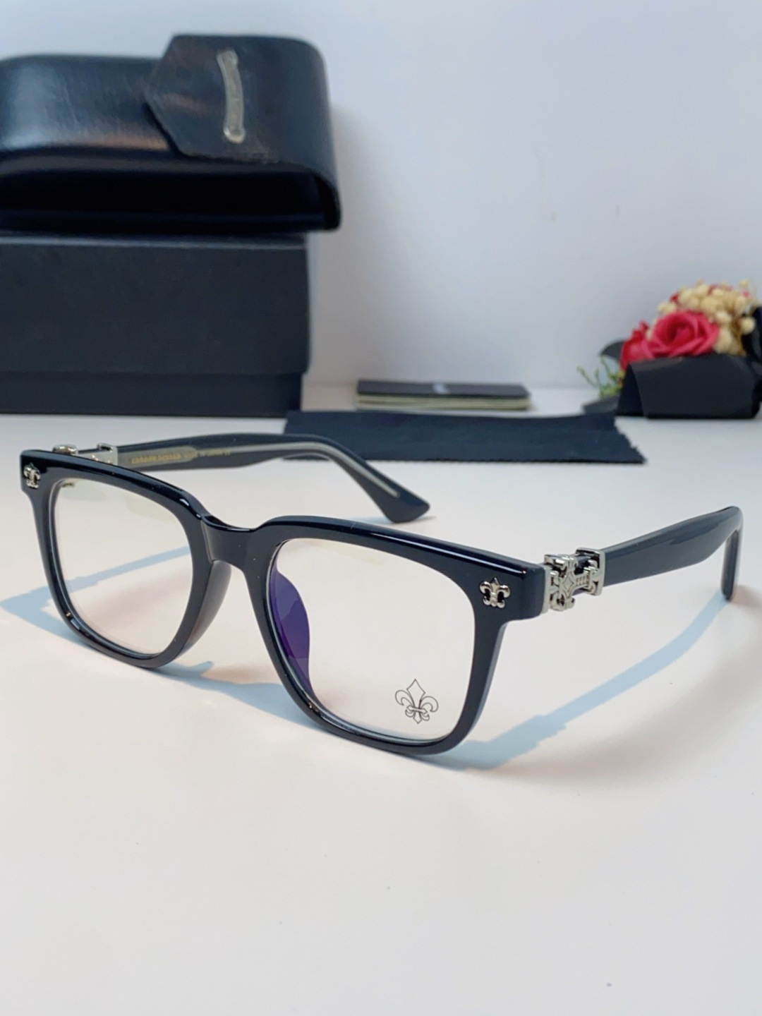 Chrome Hearts克罗心 2025新款时尚潮款方框防蓝光平光镜复古大框男女士眼镜近视镜架 男女通