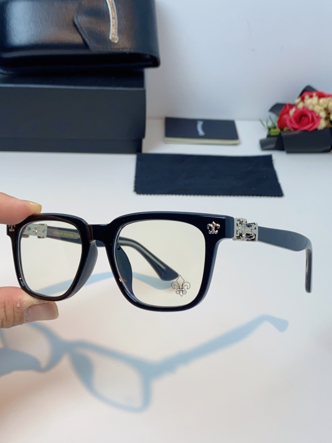 Chrome Hearts克罗心 2025新款时尚潮款方框防蓝光平光镜复古大框男女士眼镜近视镜架 男女通