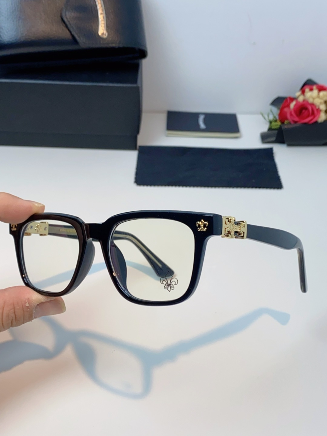 Chrome Hearts克罗心 2025新款时尚潮款方框防蓝光平光镜复古大框男女士眼镜近视镜架 男女通