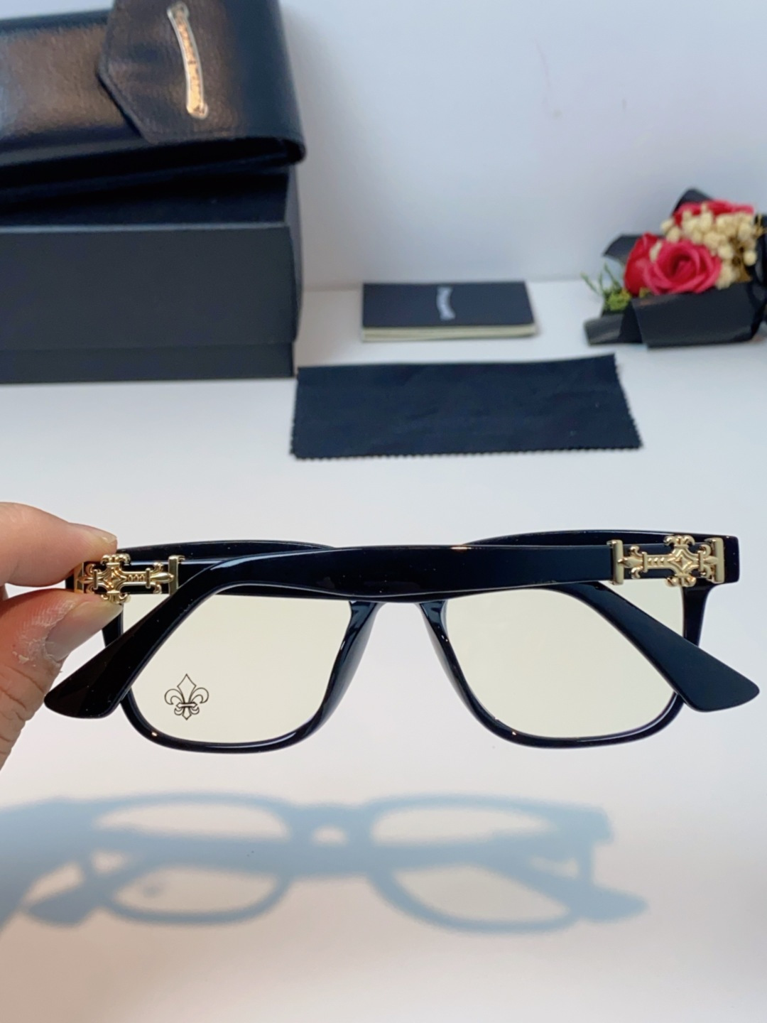 Chrome Hearts克罗心 2025新款时尚潮款方框防蓝光平光镜复古大框男女士眼镜近视镜架 男女通