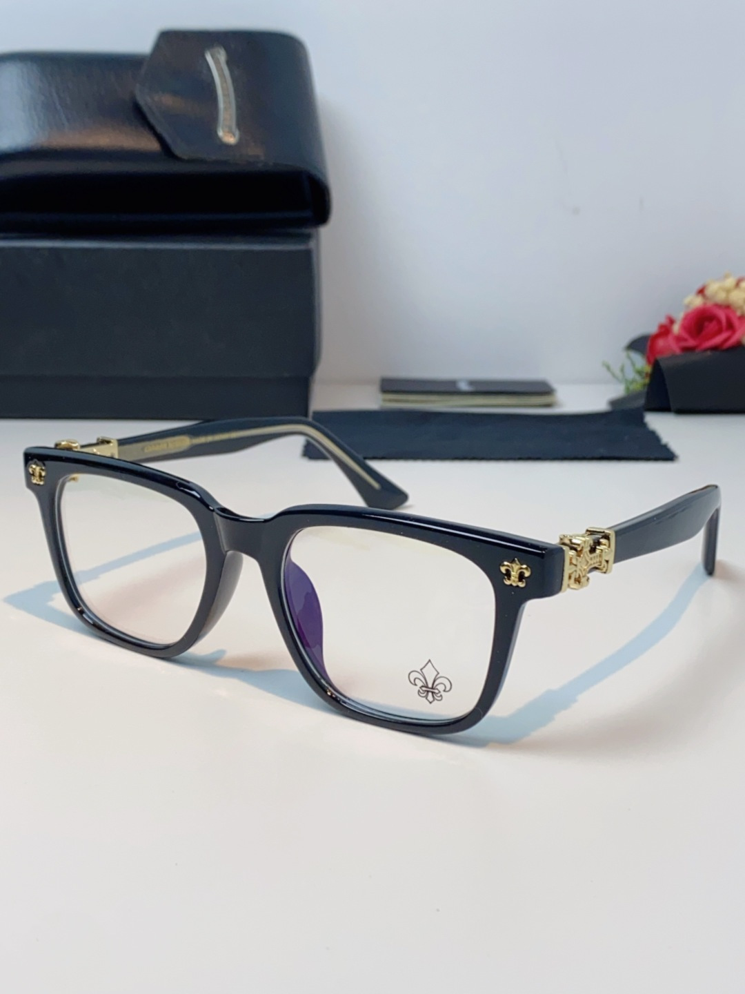 Chrome Hearts克罗心 2025新款时尚潮款方框防蓝光平光镜复古大框男女士眼镜近视镜架 男女通