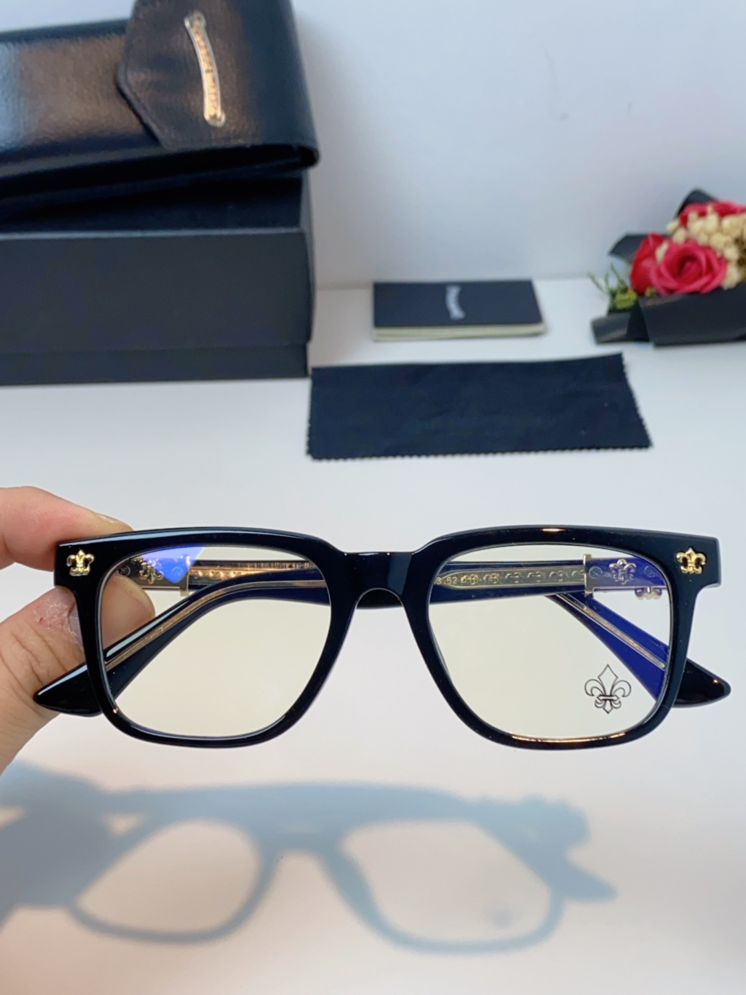 Chrome Hearts克罗心 2025新款时尚潮款方框防蓝光平光镜复古大框男女士眼镜近视镜架 男女通