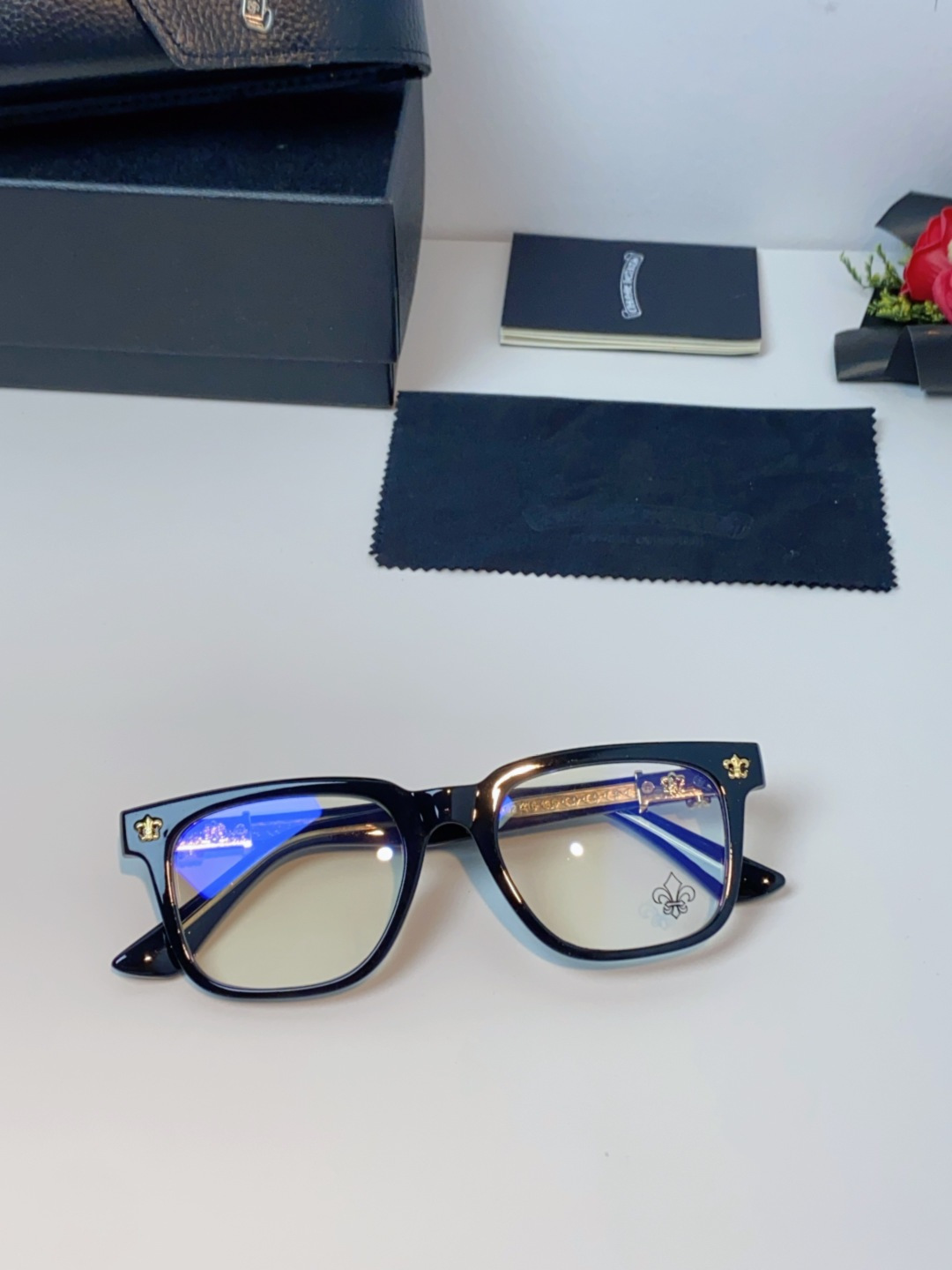 Chrome Hearts克罗心 2025新款时尚潮款方框防蓝光平光镜复古大框男女士眼镜近视镜架 男女通