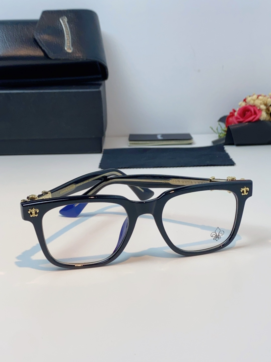 Chrome Hearts克罗心 2025新款时尚潮款方框防蓝光平光镜复古大框男女士眼镜近视镜架 男女通